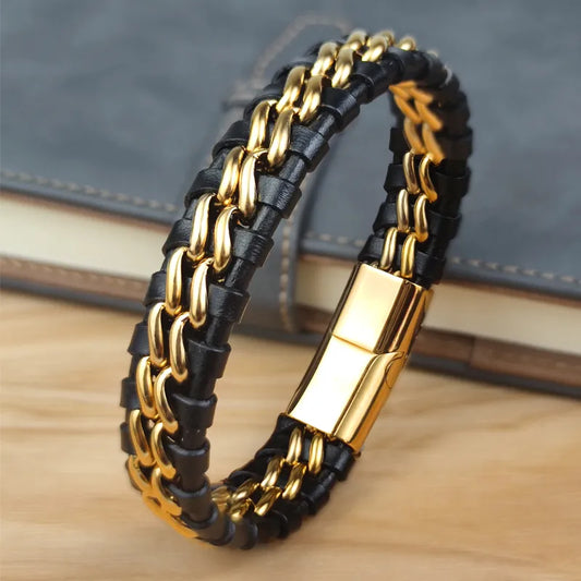 Genuine Leather Chain Bracelet