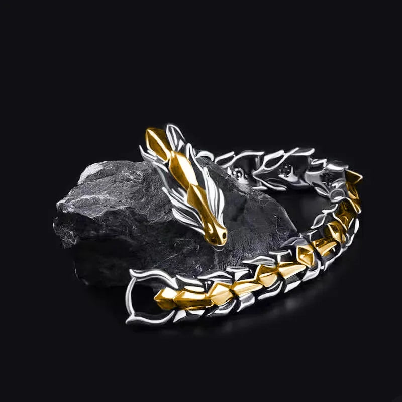 Silver Dragon Head  Bracelet